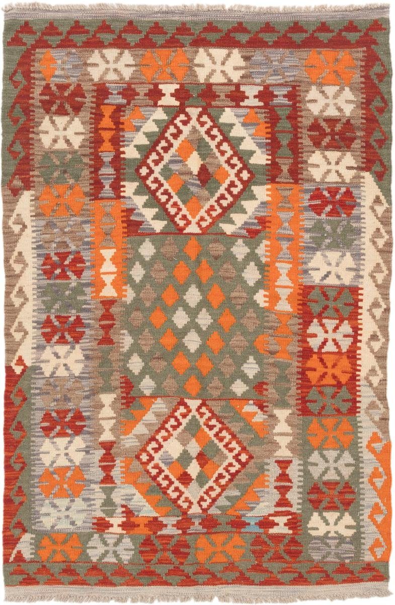 Orientteppich Kelim Afghan 105x148 Handgewebter Orientteppich, Nain Trading, rechteckig, Höhe: 3 mm