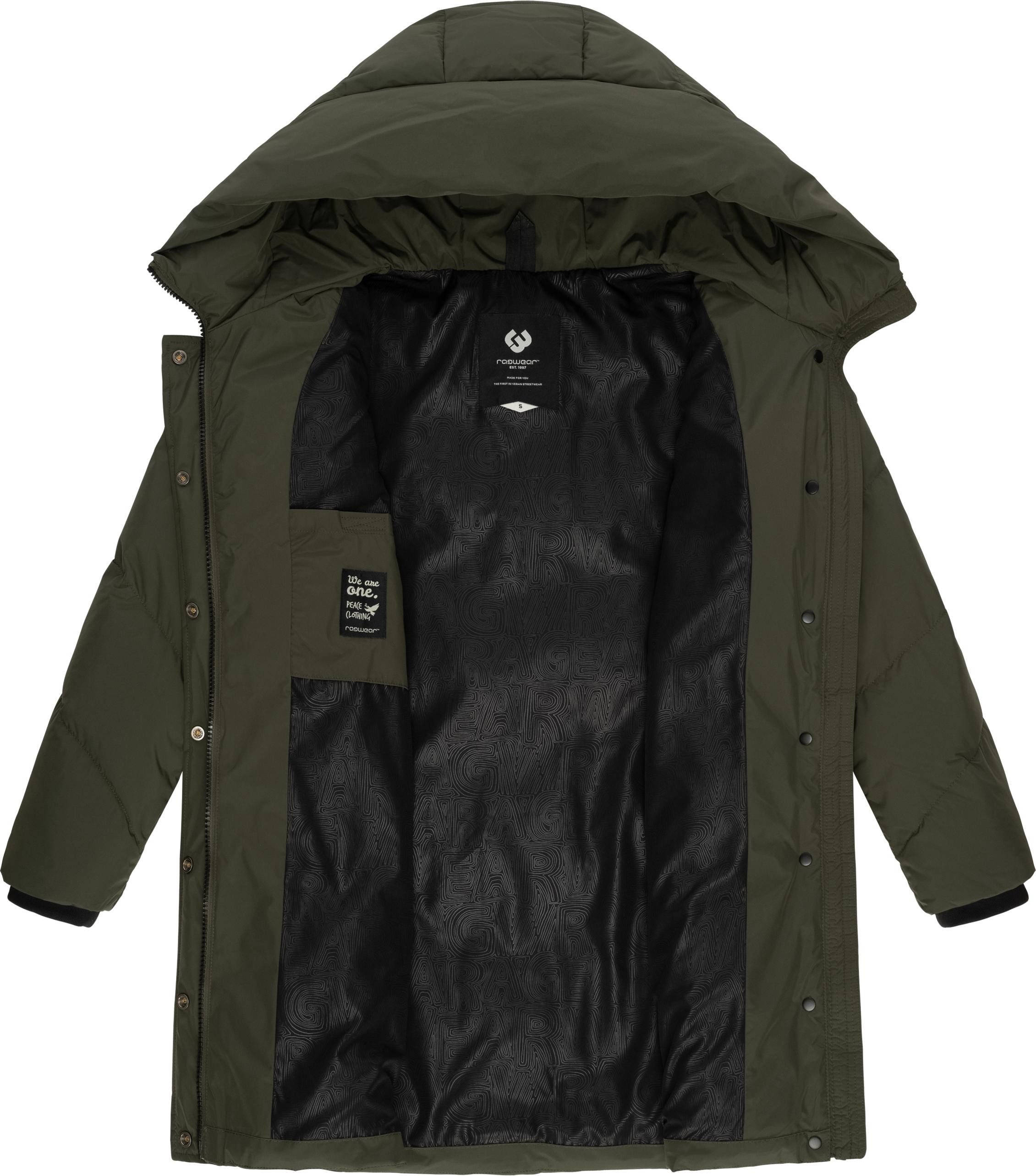 Ragwear Kurzmantel Avelin Wasserdichter gesteppter Damen Wintermantel