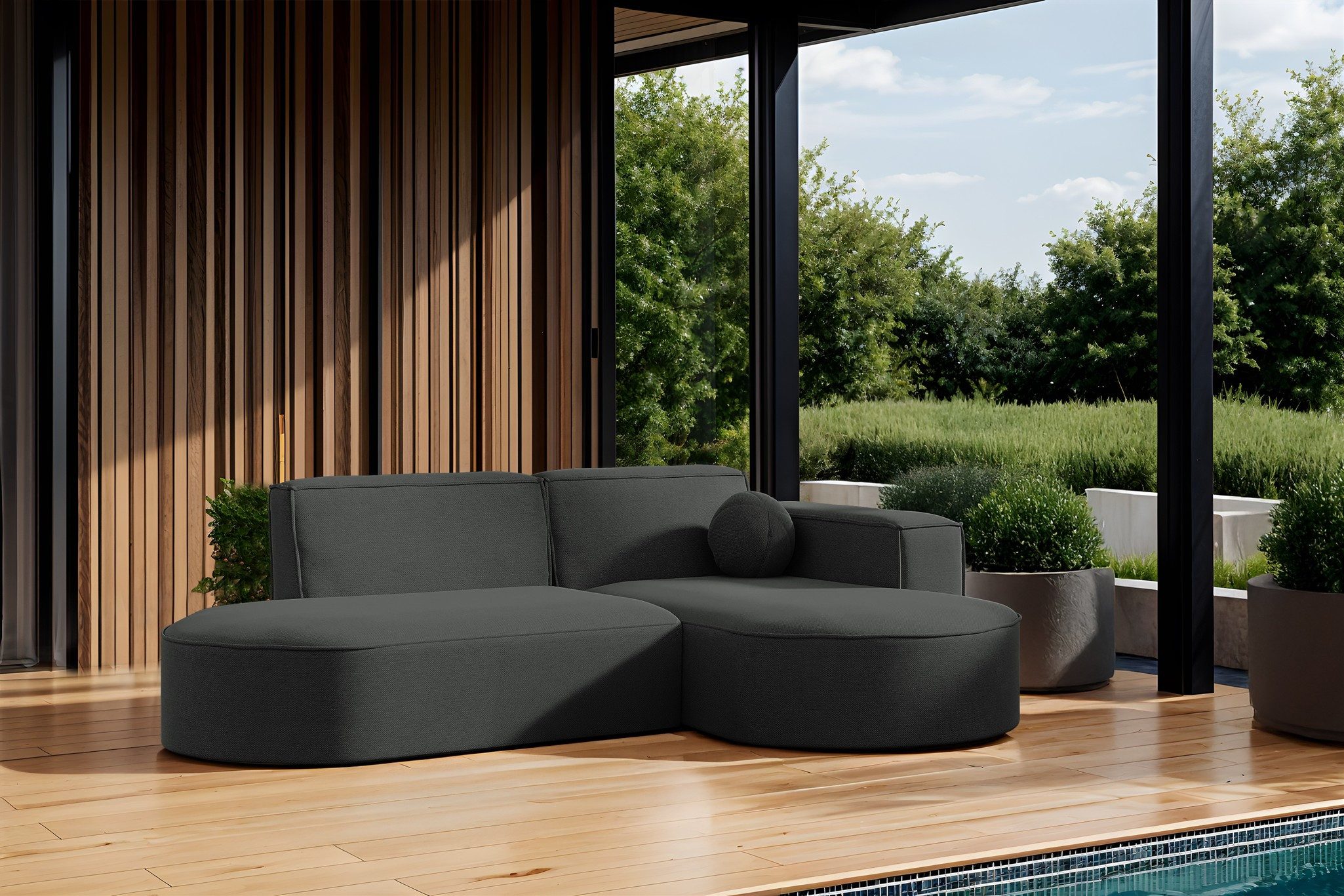 Fun Möbel Loungesofa Gartenmöbel Gartensofa Ecksofa FUN FEDRA XS, inkl. 1 Zierkissen, Wetterfester Stoff