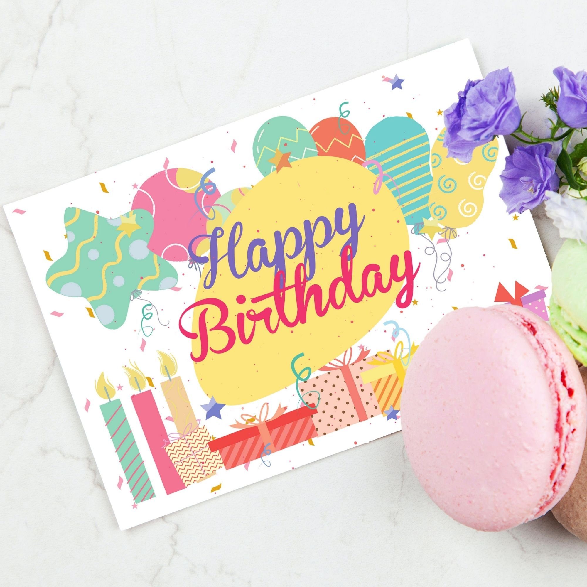 Domelo Geburtstagskarte Geburtstagskarten Happy mit Set 20er Set, Umschlag, Geburtstag Kraftpapier Grußkarten Karten 20er Postkarten, Birthday zum