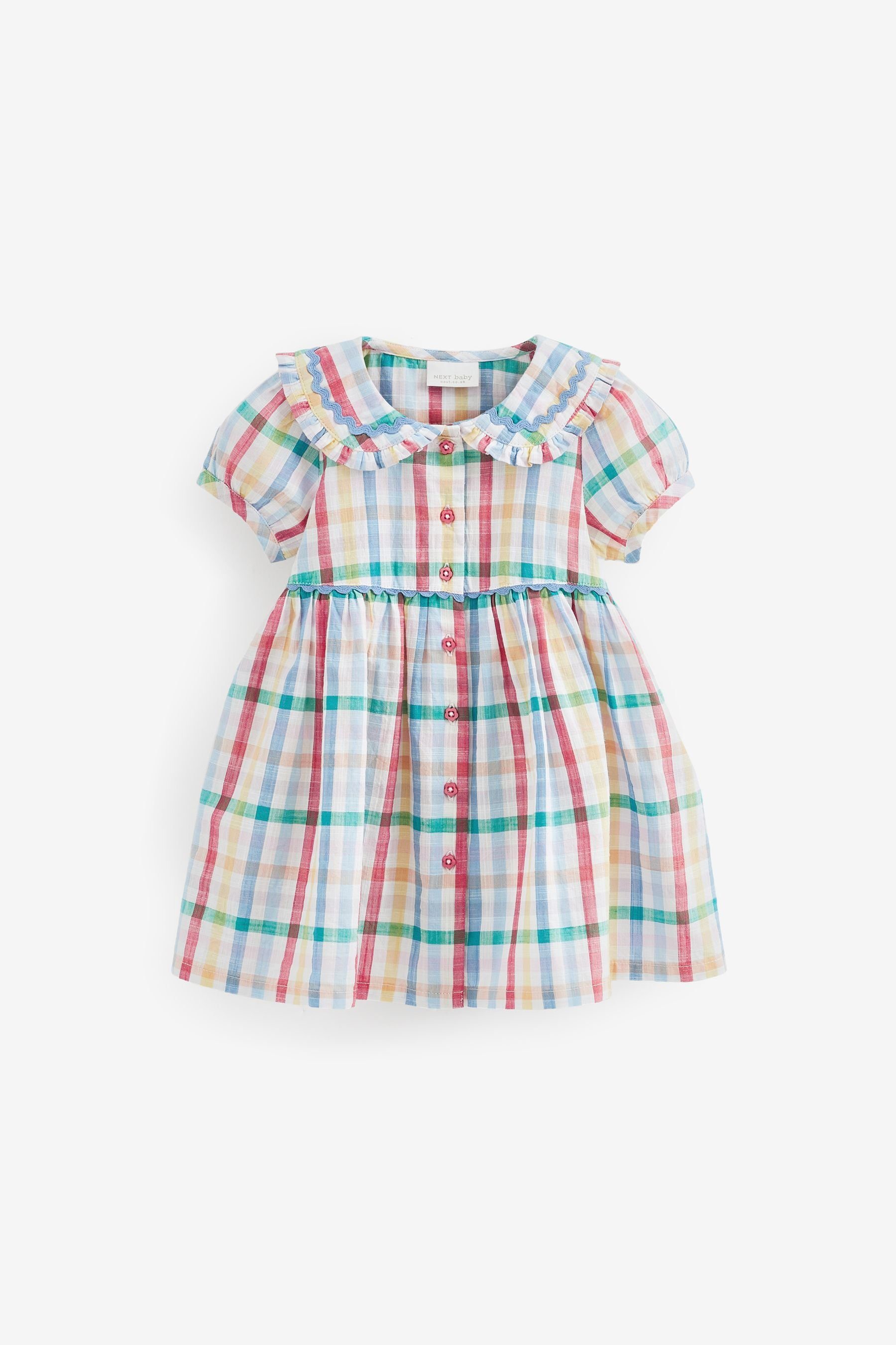 Next Sommerkleid Baby-Kleid mit gewebtem Kragen (1-tlg)