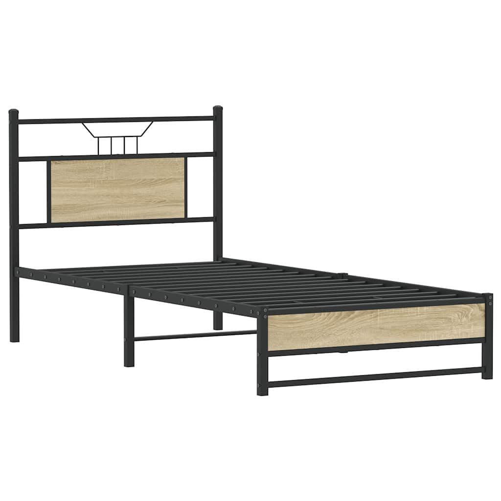 vidaXL Bett Bettgestell ohne Matratze Sonoma-Eiche günstig online kaufen