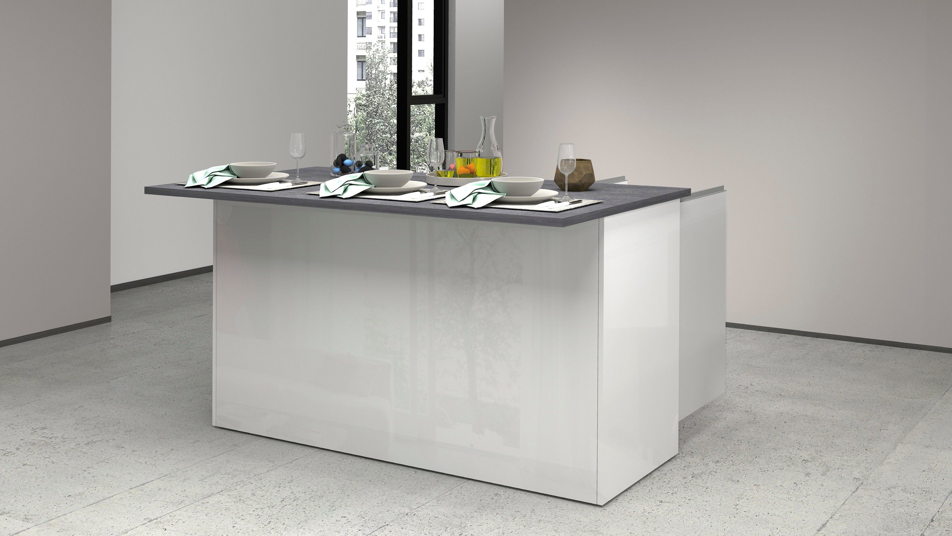 KOCHSTATION Kücheninsel KS-Sole, Kücheninsel, Breite 155 cm, 3 Türen günstig online kaufen