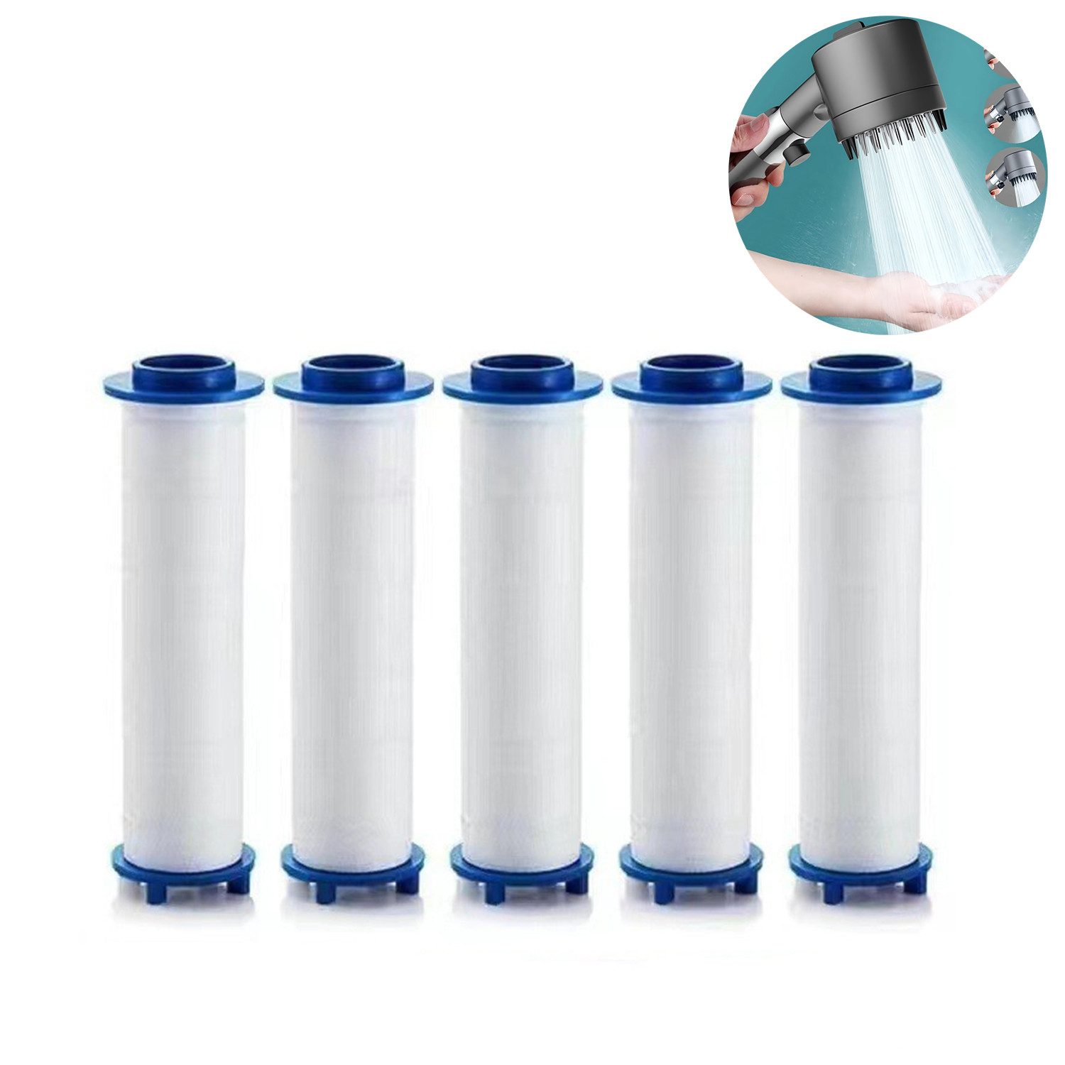 ANYSUN Handbrause für Handbrause Duschfilter, 5 Stück, (5-tlg), Duschkopf Ersatz-Filter 7,5 x 2,4cm