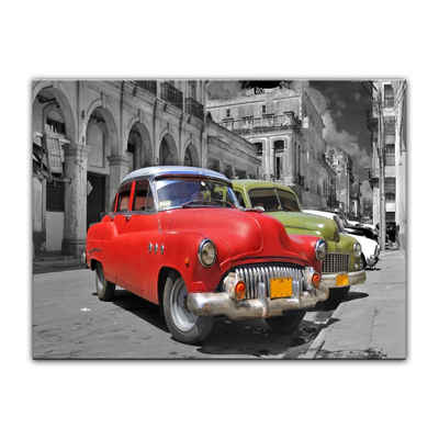 Bilderdepot24 Leinwandbild Oldtimer Kuba, Fahrzeuge