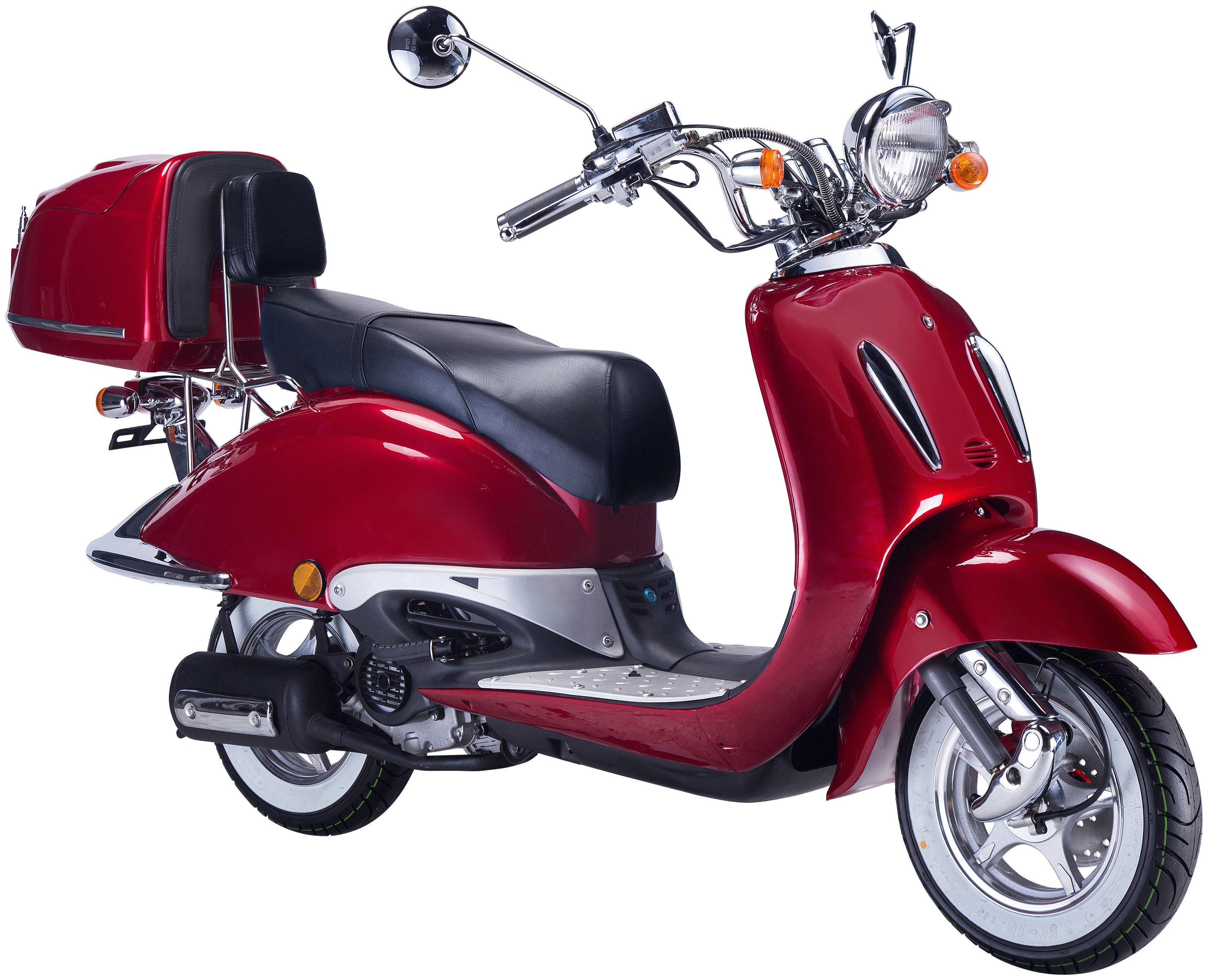 GT UNION Motorroller Strada 45, 49,5 ccm, 45 km/h, Euro 5, (Set, mit Topcase), Luftgekühlter Motor