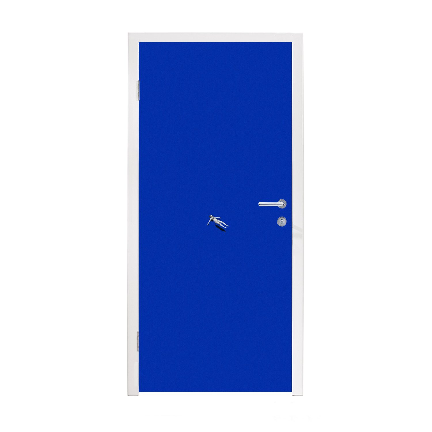 MuchoWow Türtapete Vintage - Blau - Frau, Matt, bedruckt, (1 St), Fototapete für Tür, Türaufkleber, 75x205 cm