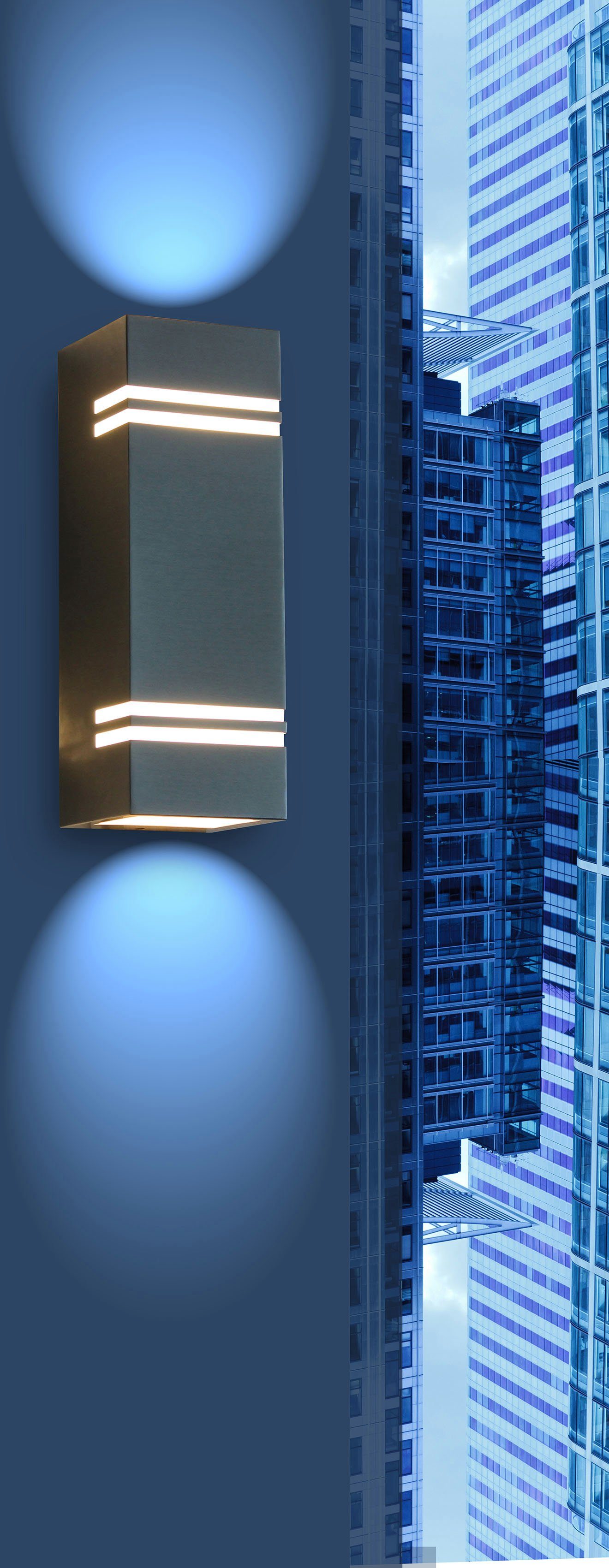 Außen-Wandleuchte LED STRIPES, LED Warmweiß integriert, fest LUTEC