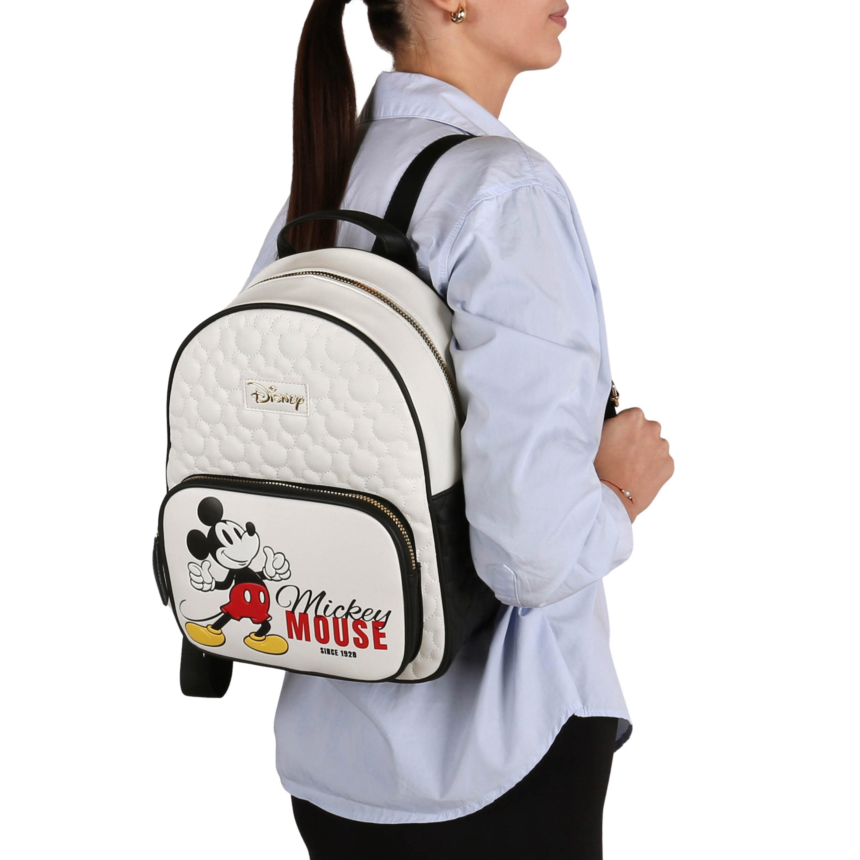 Disney Mickey Mouse Cityrucksack DISNEY Mickey Mouse Rucksack Kunstleder gesteppt 23 × 10 × 32 cm