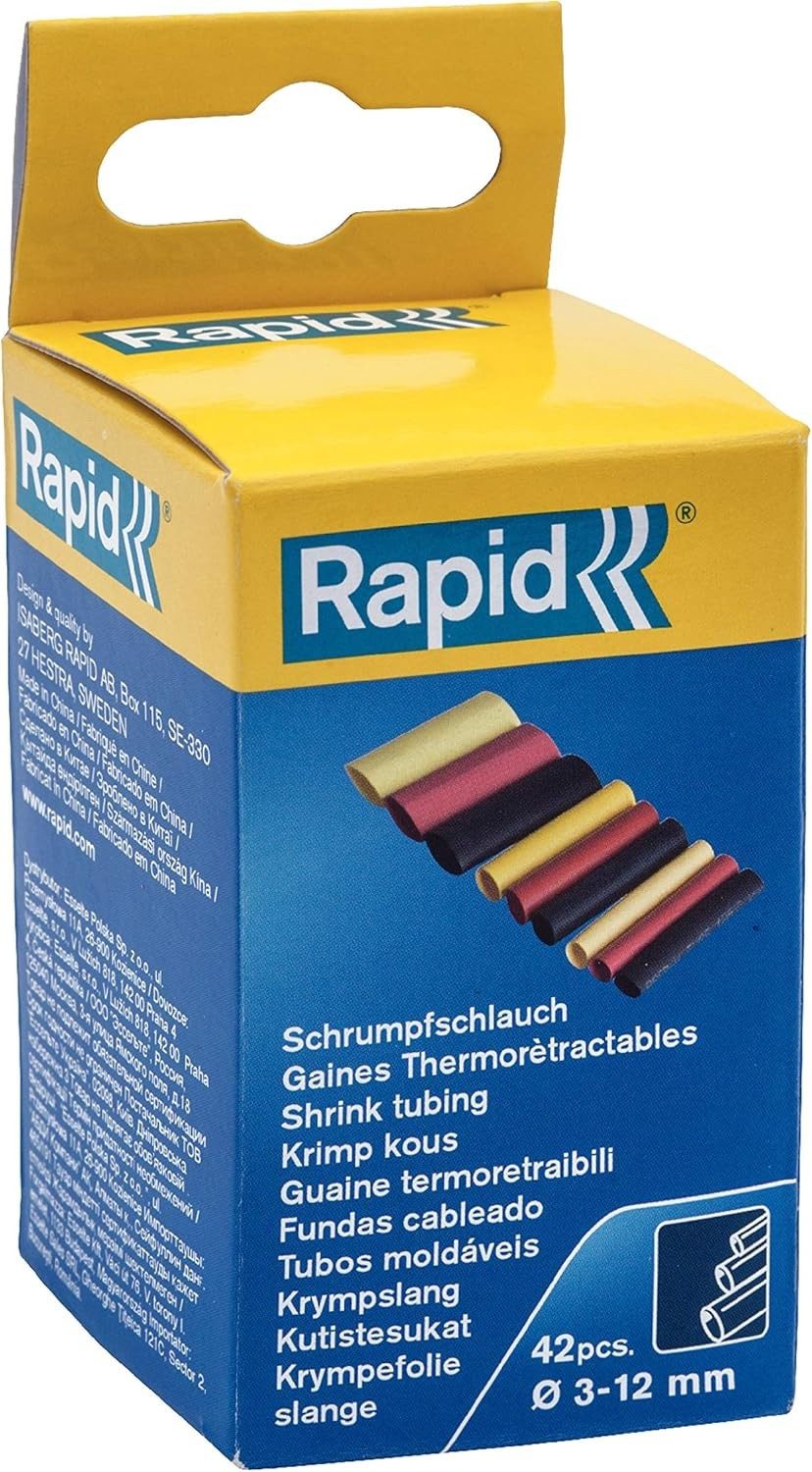 Rapid Schrumpfschlauch Rapid Schrumpfschlauch Set 42 Stück 3 bis 12 mm ohne Kleber, Stk Durchmesser