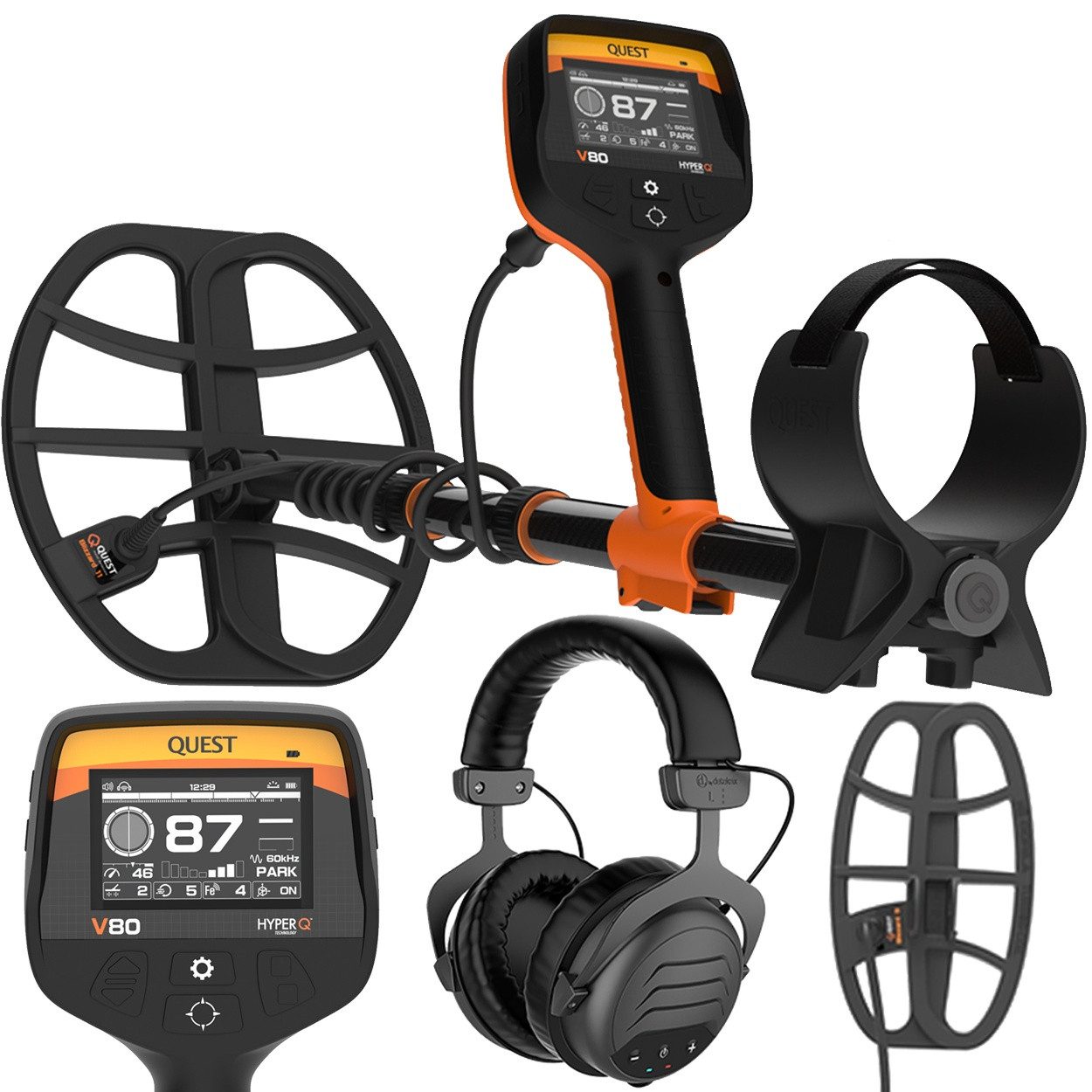 Metalldetektor V80 Bundle HyperQ Multifrequenz Metalldetektor