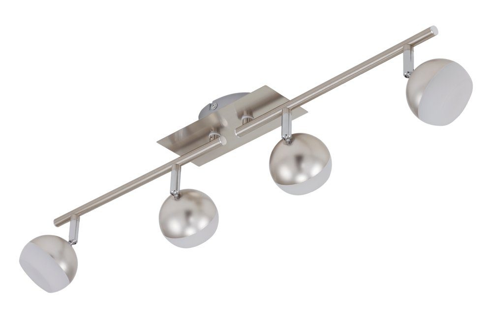 Briloner Leuchten Aufbauleuchte Briloner LED Deckenleuchte 4 flg Silber Metall 1400lm Wweiß Schwenkbar