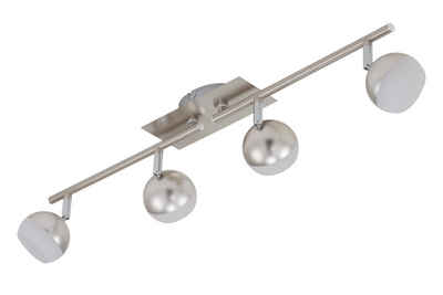 Briloner Leuchten Aufbauleuchte Briloner LED Deckenleuchte 4 flg Silber Metall 1400lm Wweiß Schwenkbar