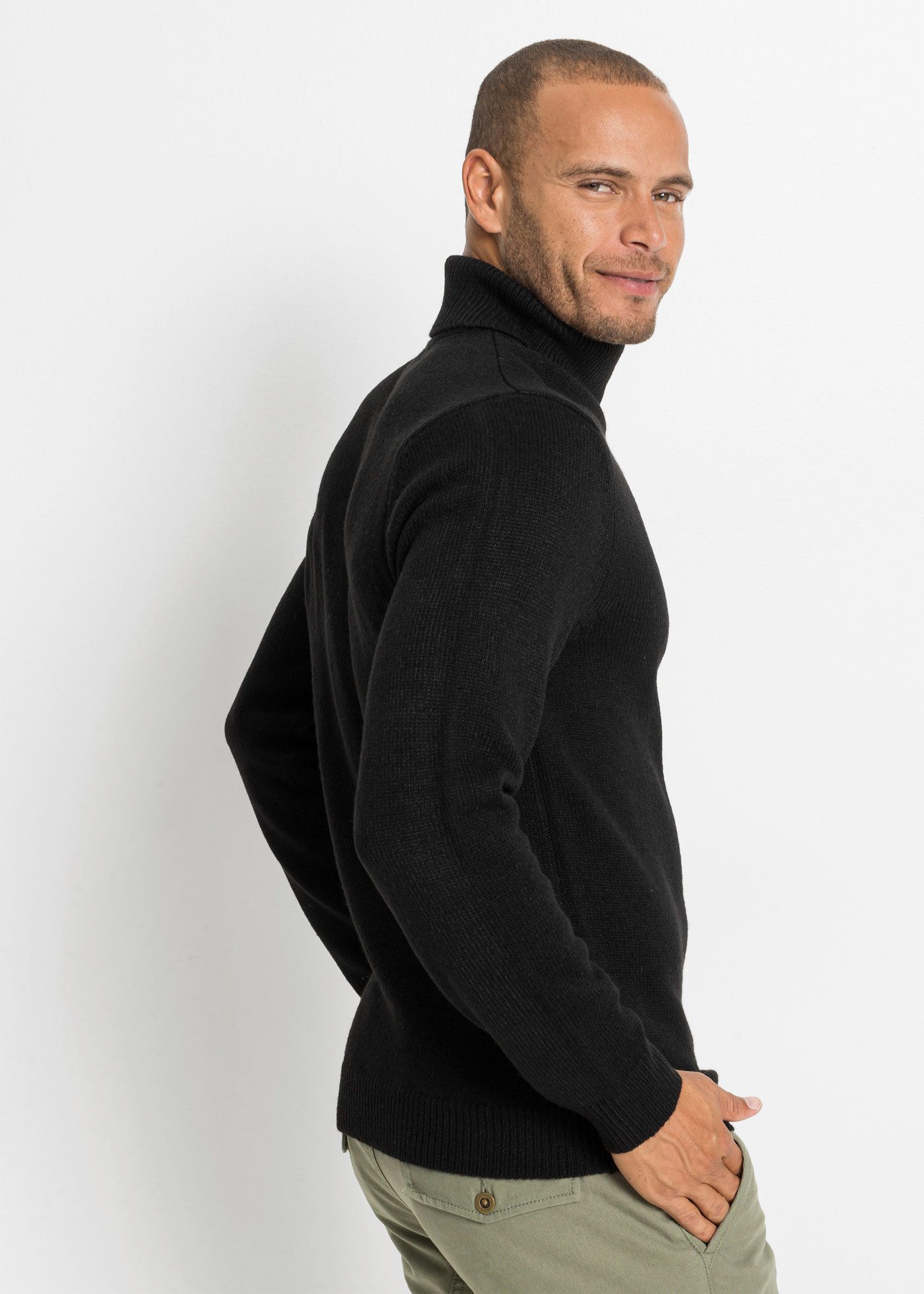 bonprix Rollkragenpullover mit Rollkragen, mit Rippbündchen, Regular Fit