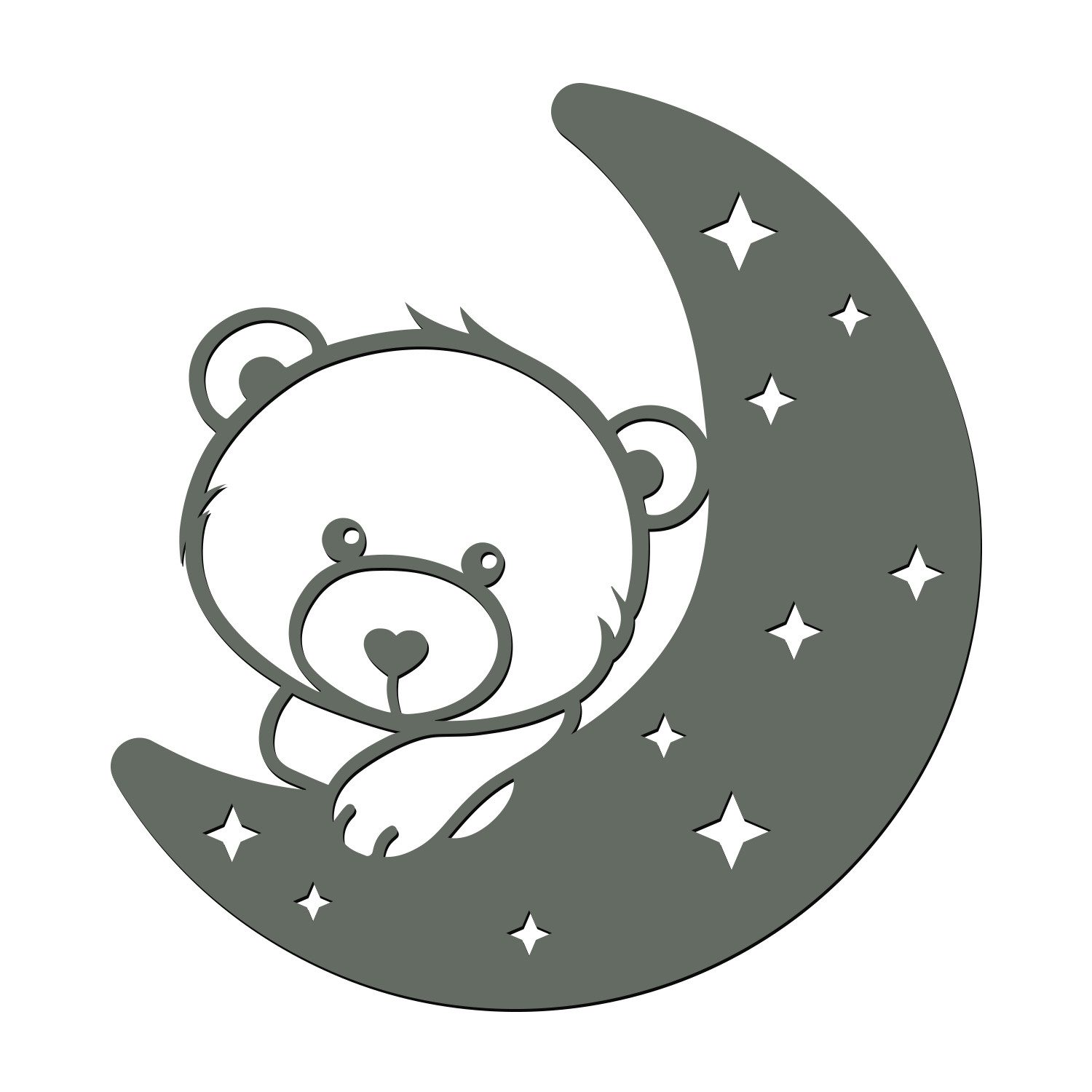 Namofactur LED Nachtlicht Bär auf Mond - Schlaflicht mit Bären Motiv für Kl günstig online kaufen