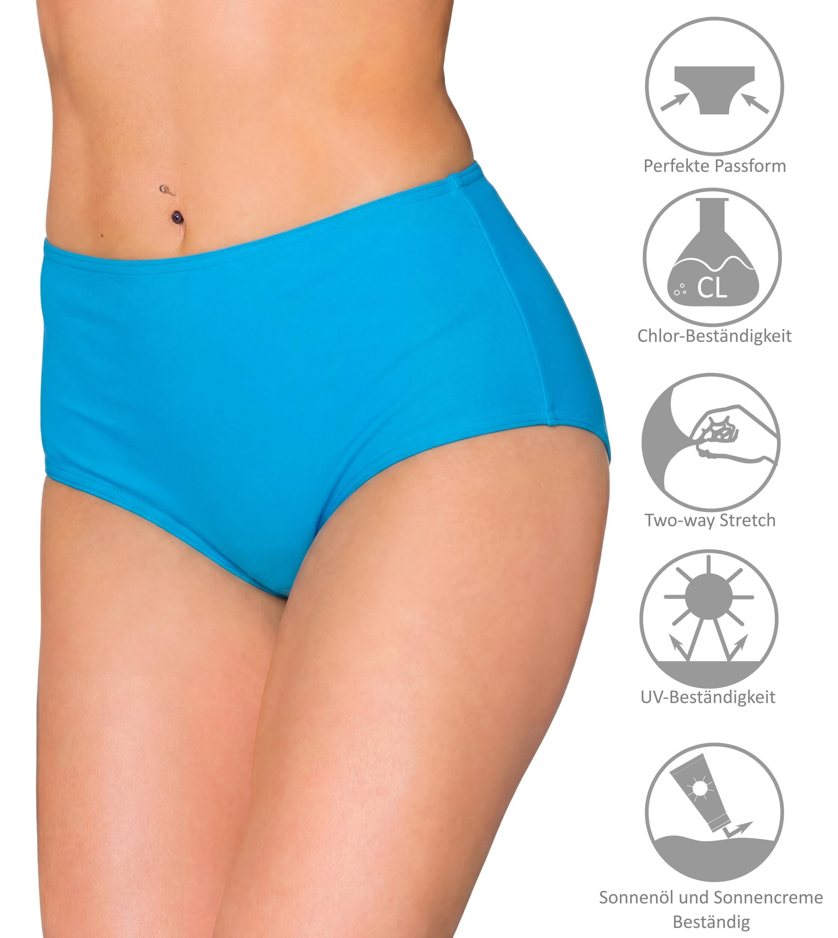 Aquarti Bikini-Hose Aquarti Damen Bikinihose Bikini-Slip mit Hohem Bund – Bild 5 von 5