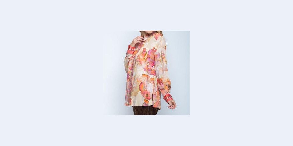 Emily Van Den Bergh Hemdbluse Bluse EMILY VAN DEN BERGH sand multi
