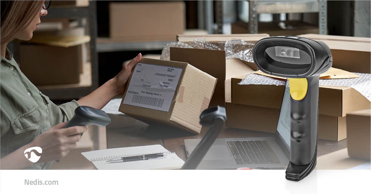 Nedis BSCN2D100BK Handscanner, (pos und lager, 1d 2d qr erfassung, 200 scans s, usb plug and play)
