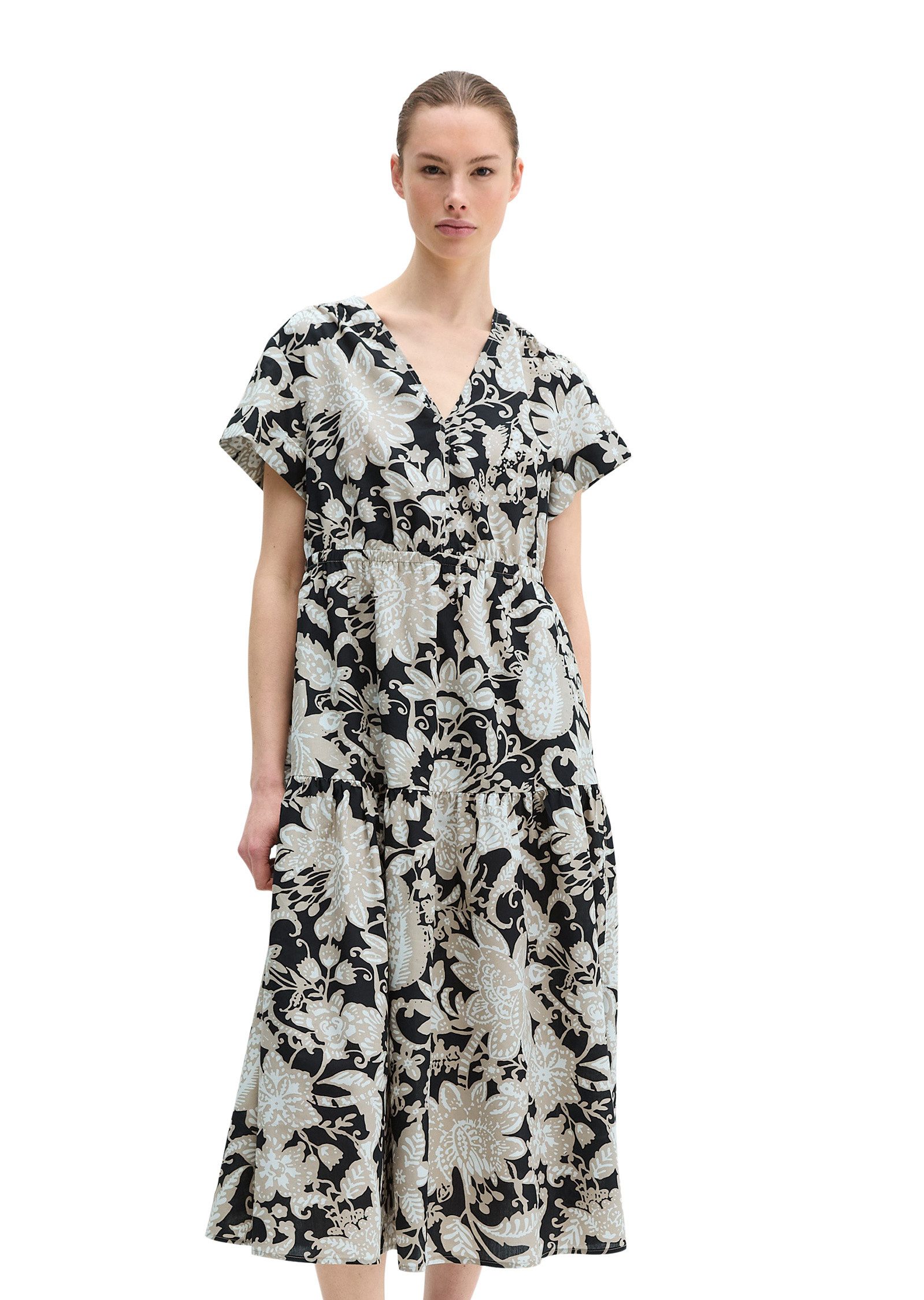 Druckkleid aus bedrucktem Light-Popeline