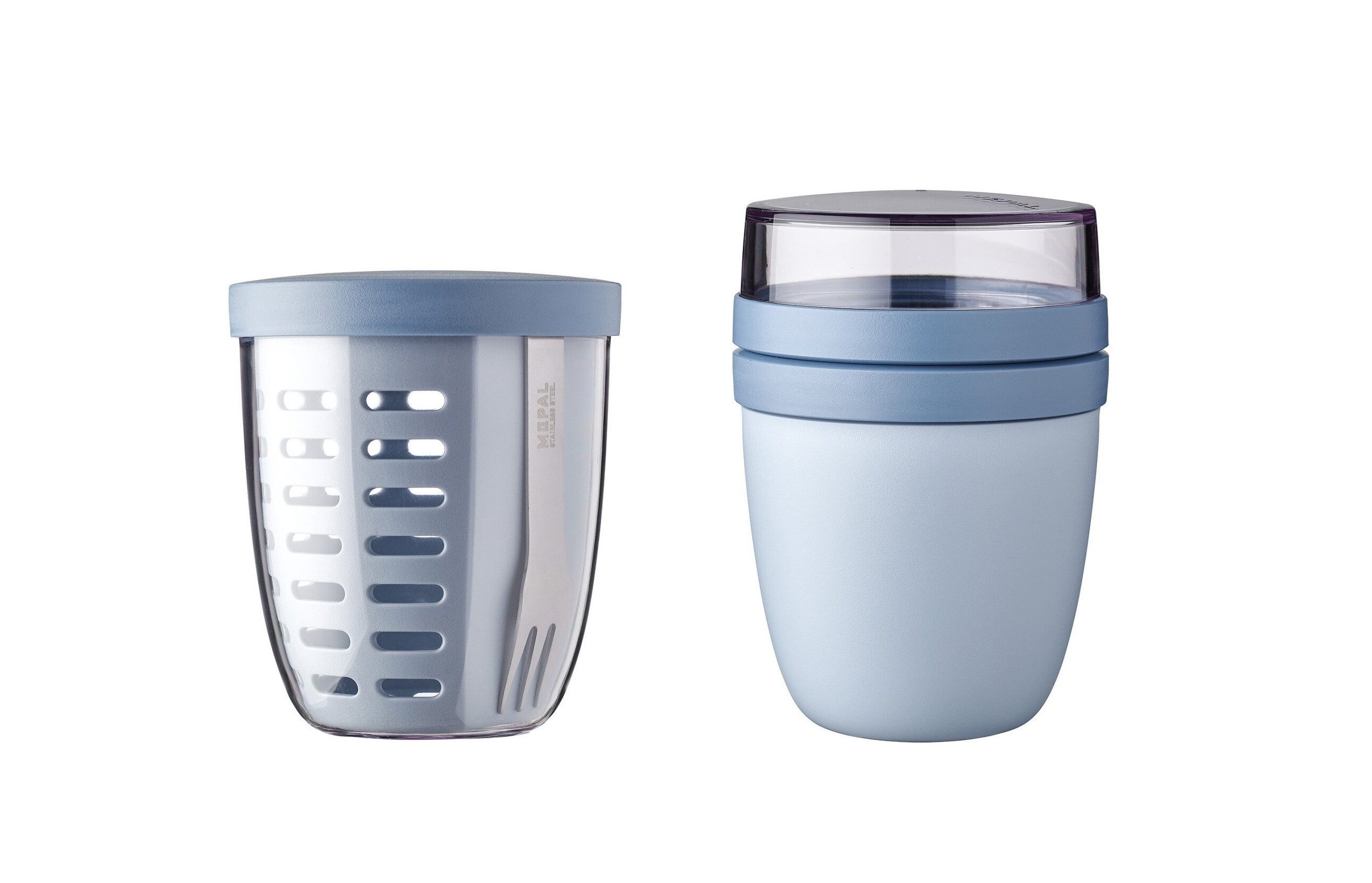 Mepal Lunchbox Ellipse Lunchpot & Fruitpot Set, 2-teilig, auslaufsicher, Nordic Blue, Praktisch & stilvoll, ideal für unterwegs, spülmaschinengeeignet