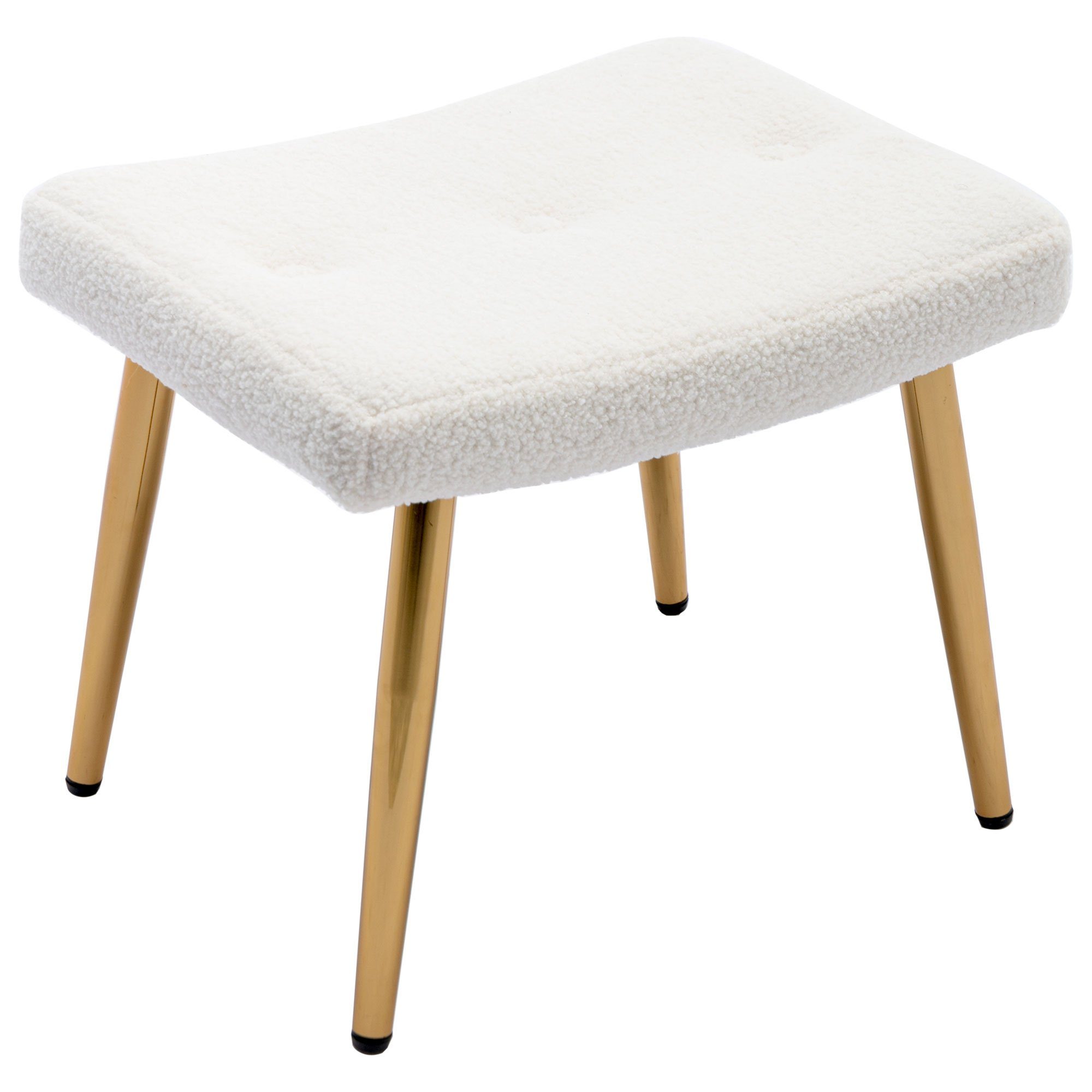 Ohrensessel, Polstersessel mit Hocker Fernsehsessel, Teddy-Fleece