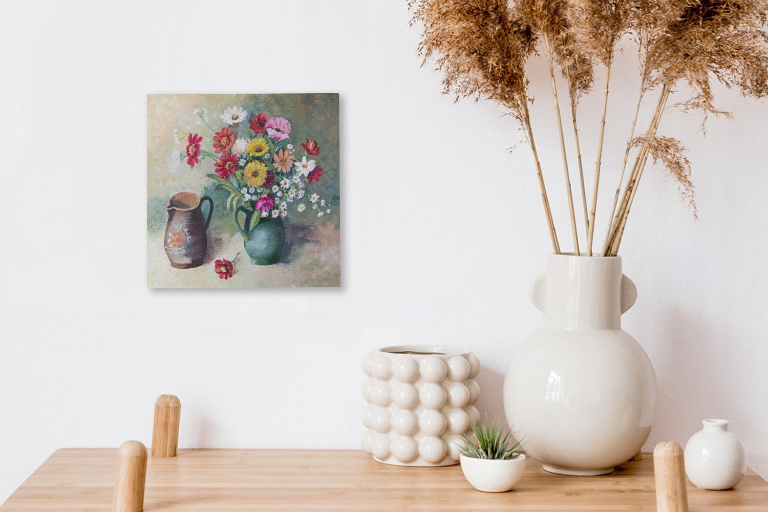 OneMillionCanvasses® Leinwandbild Blumen - (1 Wohnzimmer - Bilder St), Farbe, Schlafzimmer Bunt für Leinwand
