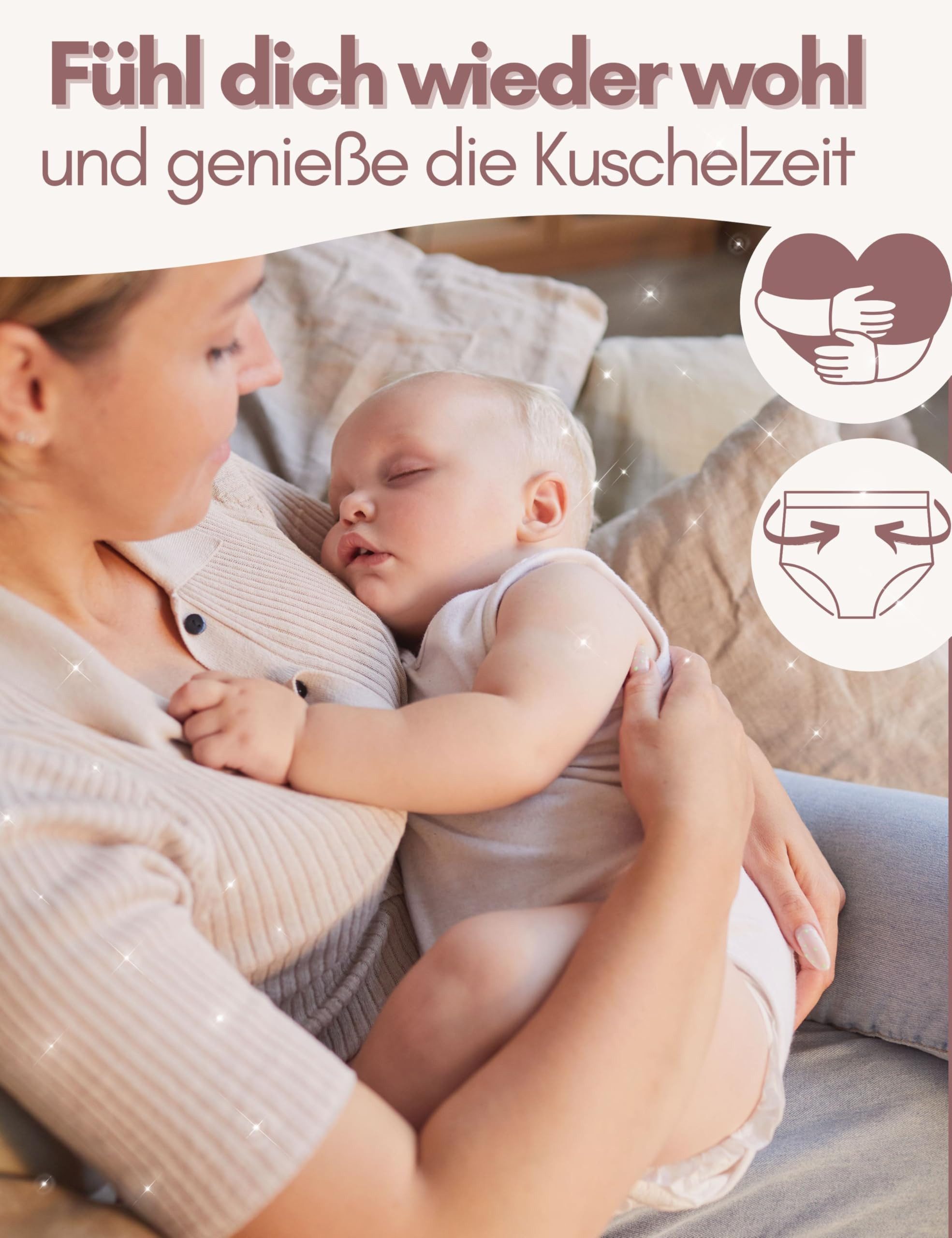 Mrs. Mum Funktionsunterhose Kaiserschnitt Unterhose High Waist I Stützende Wochenbett Unterwäsche (Bauchweg & figurformend I Postpartum Recovery Panty, 1-St., M – Bild 3 von 5