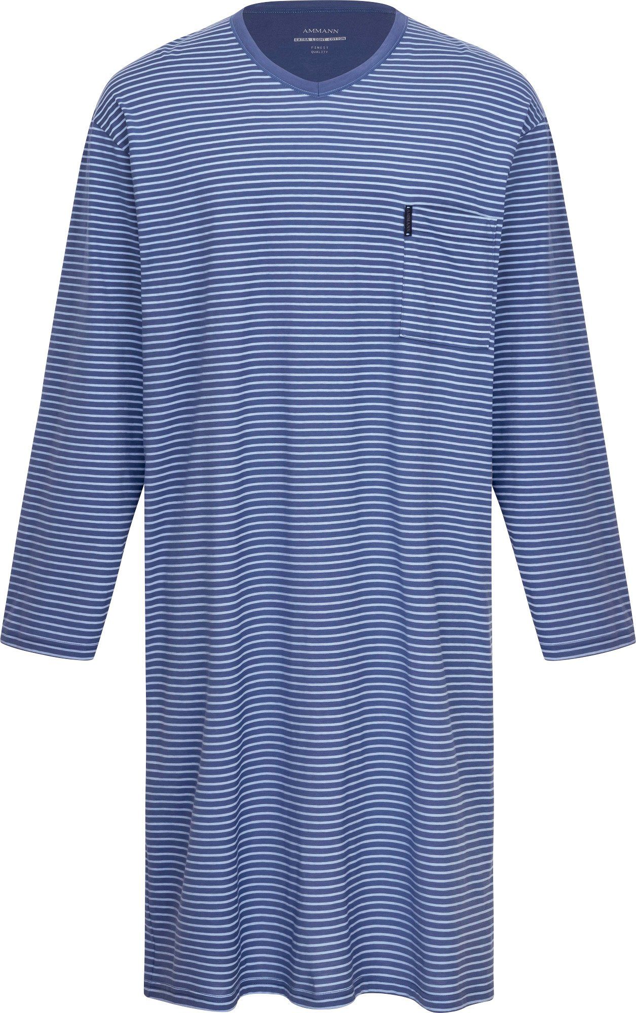 Ammann Nachthemd Herren-Nachthemd "EXTRA LIGHT COTTON" Single-Jersey Streifen