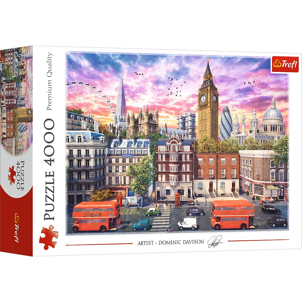 Trefl Puzzle 45010 Dominic Davison Spaziergang durch London, 4000  Puzzleteile, Made in Europe