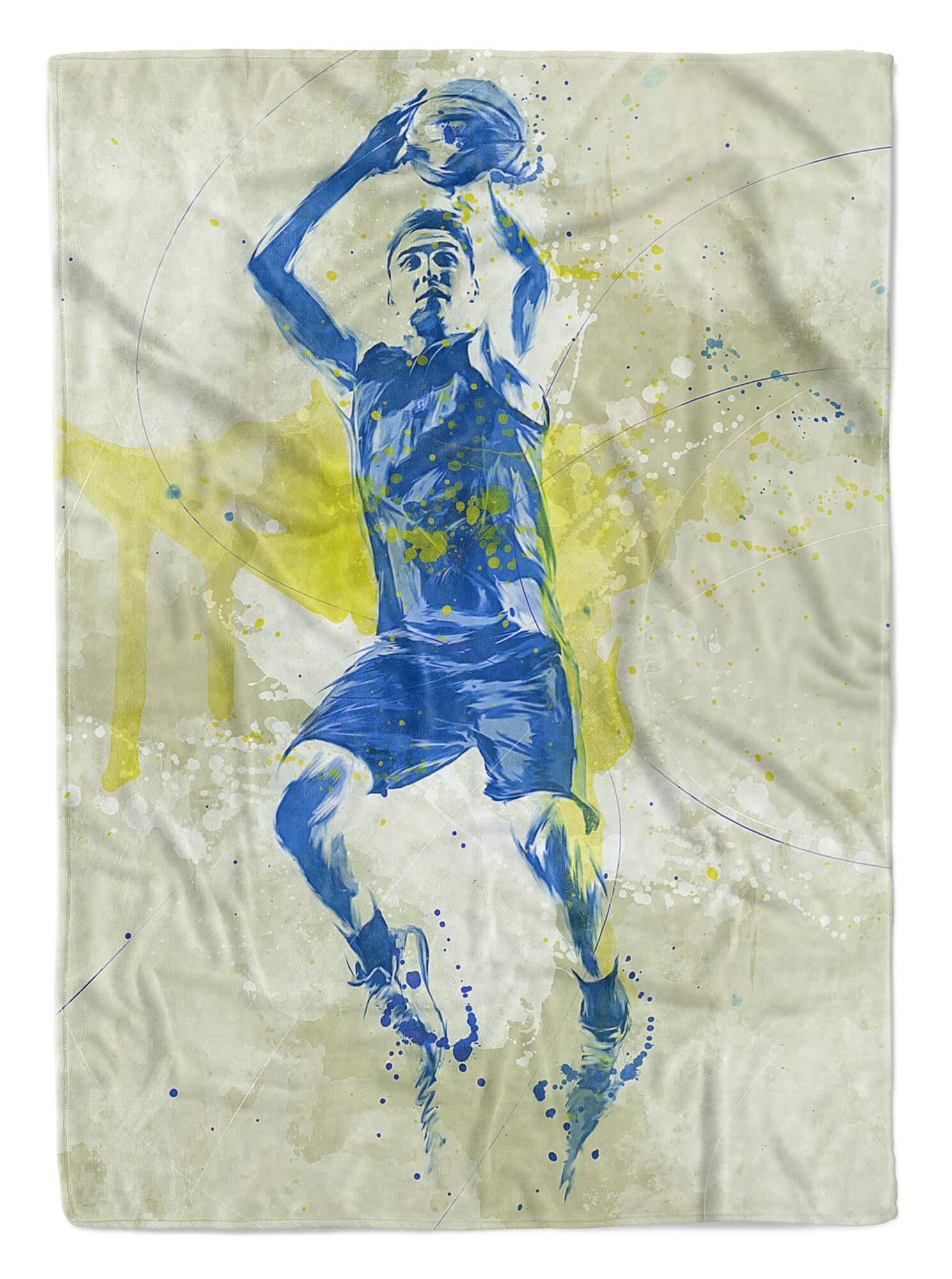 Handtücher SplashArt Sport Handtuch Strandhandtuch Saunatuch Kuscheldecke Kunstvoll Basketball V Spo, Baumwolle-Polyester-Mix (1-St), Handtuch