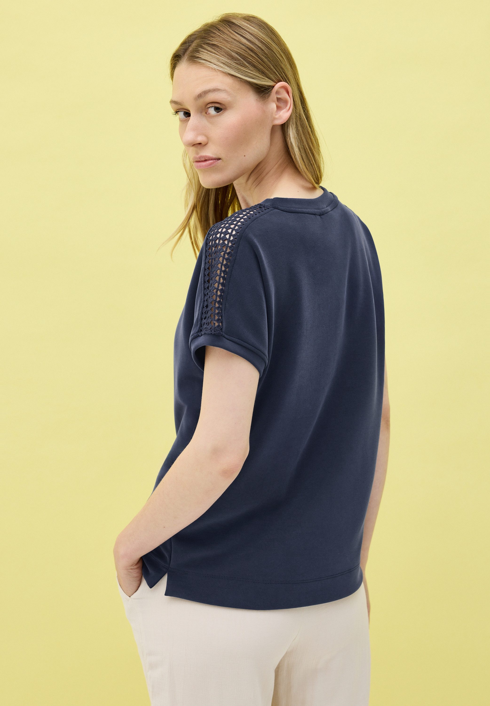 CECIL T-Shirt mit feinem Mesh-Einsatz günstig online kaufen