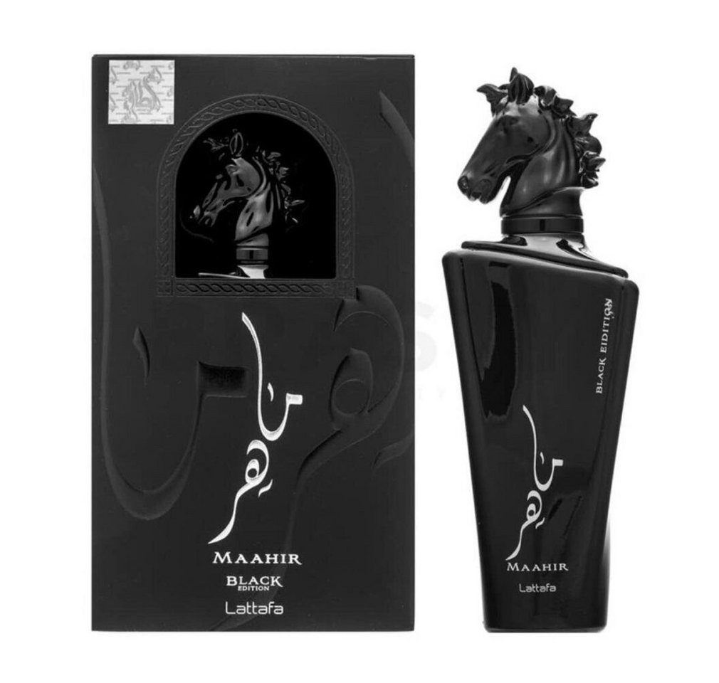 Lattafa Eau de Parfum Maahir Black Edition, Glasflakon, Parfüm EDP, Herrenduft