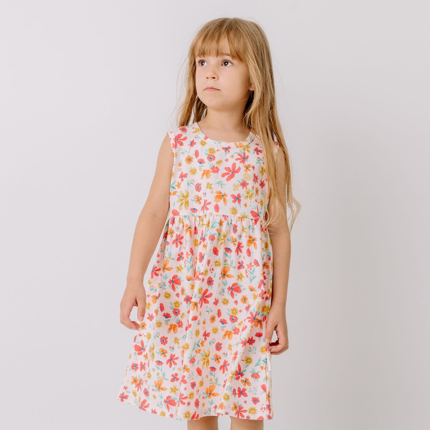Walkiddy Jerseykleid Walkiddy Blumen Kinder Bio Baumwolle GOTS Rosa - Bio Baumwolle,GOTS, Kinderbekleidung,nachhaltige Klamotten,Shorts