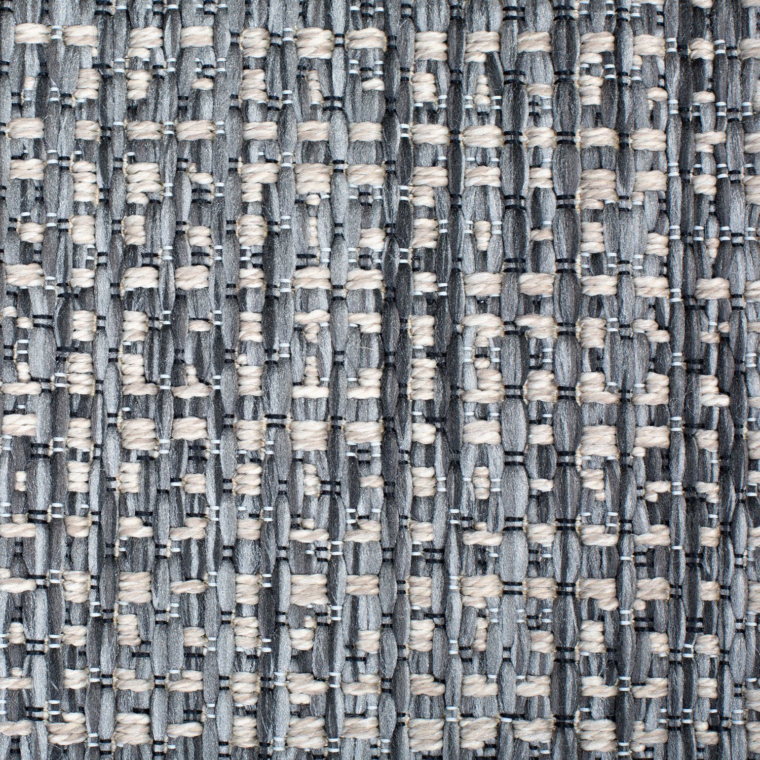 In- und Robustes, Innenräume, & Mirella, 6mm Kunstfaser, Outdoor - Grau aus Teppich Dickes Teppich Flachgewebe Terrasse/Balkon für DomDeco