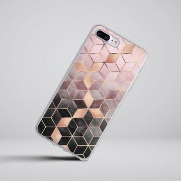 DeinDesign Handyhülle Würfel Elisabeth Fredriksson Gold & Kupfer, Apple iPhone 7 Plus Silikon Hülle Bumper Case Handy Schutzhülle