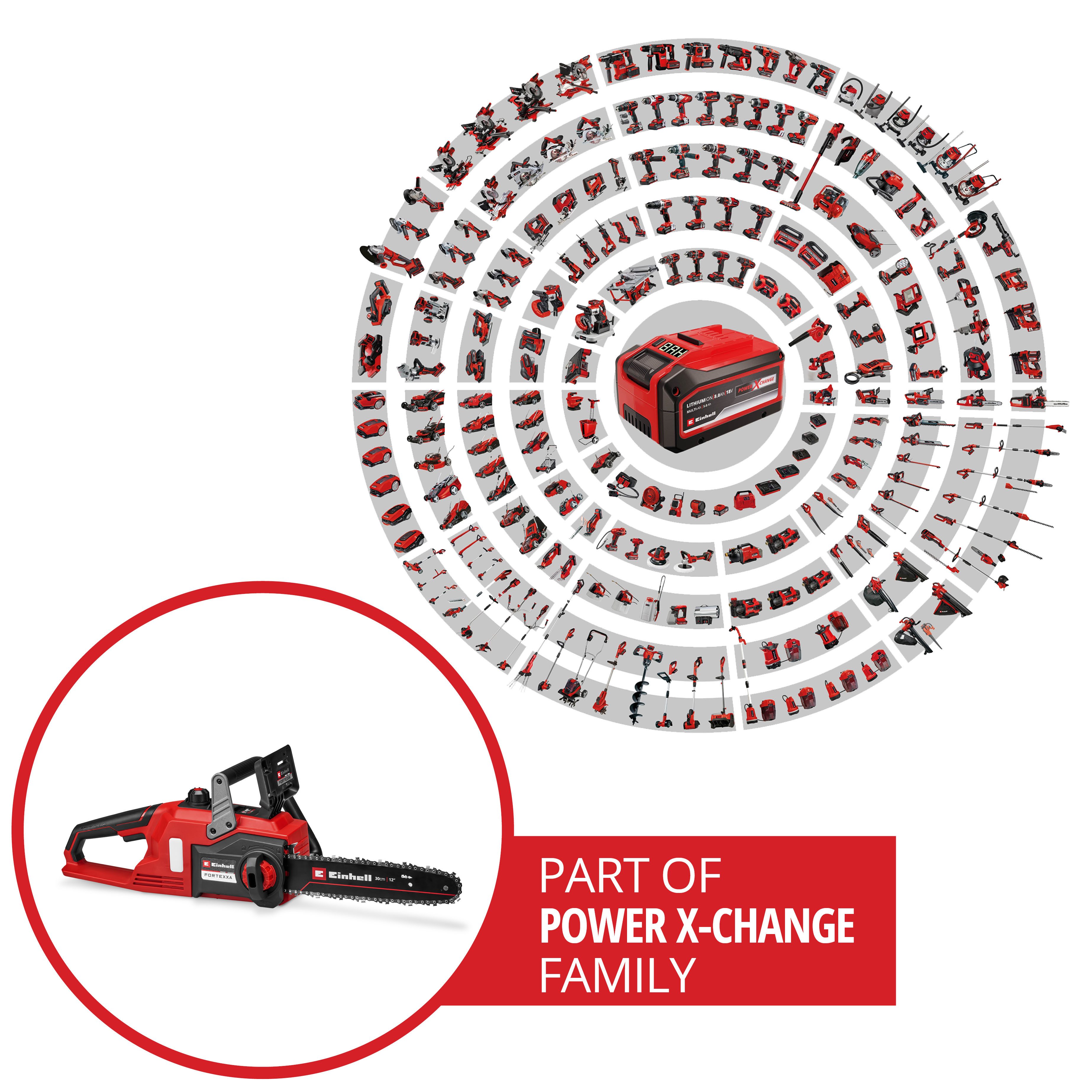 Einhell Akku-Kettensäge FORTEXXA 18/30, 30 cm Schwertlänge, ohne Akku und Ladegerät