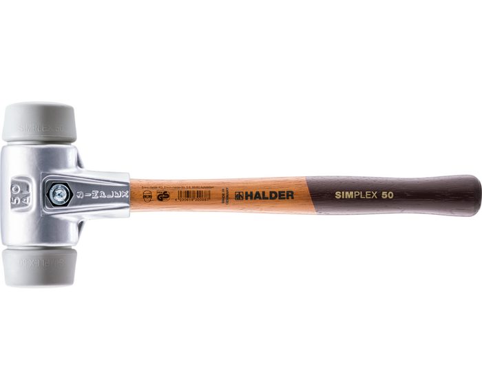 Halder KG Hammer SIMPLEX-Schonhämmer mit Aluminiumgehäuse und hochwertigem Holzstiel Ø=30 mm 3103.030