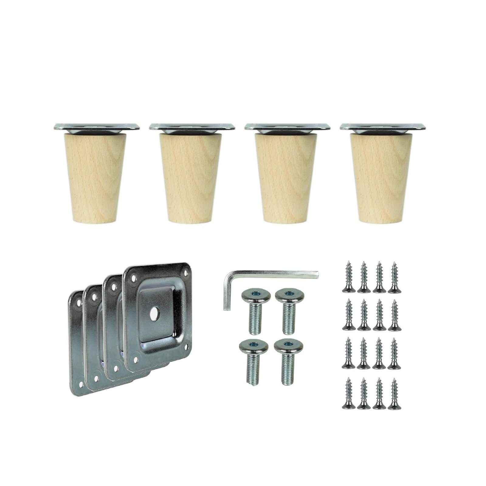 Prima-Online Möbelfuß Holzfüße gerade oder schräg Buche Schrank Beine Kegel günstig online kaufen