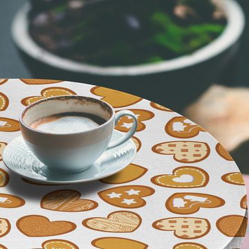 Abakuhaus Tischdecke Rundum-elastische Stofftischdecke, Weihnachten Herzförmige Lebkuchen