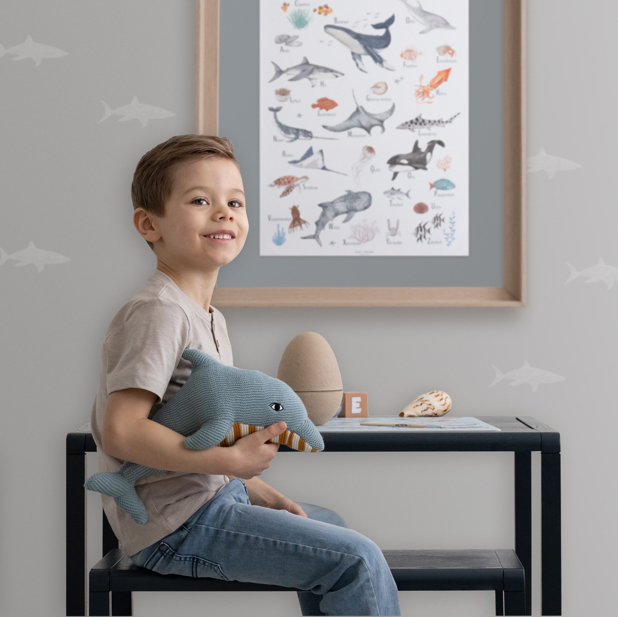 Designforlittleones Poster Meeres-ABC, kunterbunte Reise durch die Unterwasserwelt!