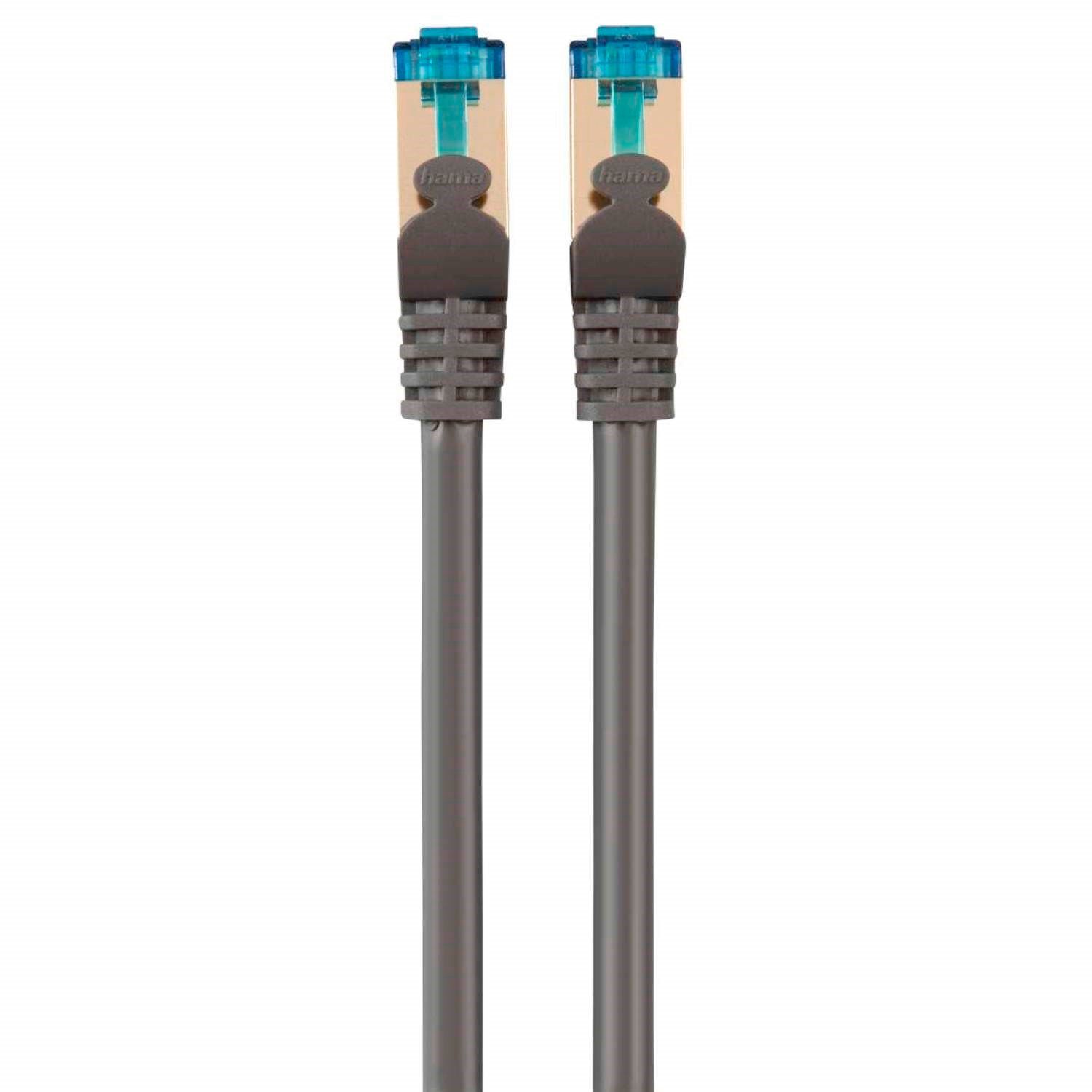 Hama CAT6 Netzwerkkabel PiMF 10m geschirmt Grau LAN-Kabel, RJ45, Kein (1000 cm), Patch-Kabel Cat 6 Gigabit Ethernet