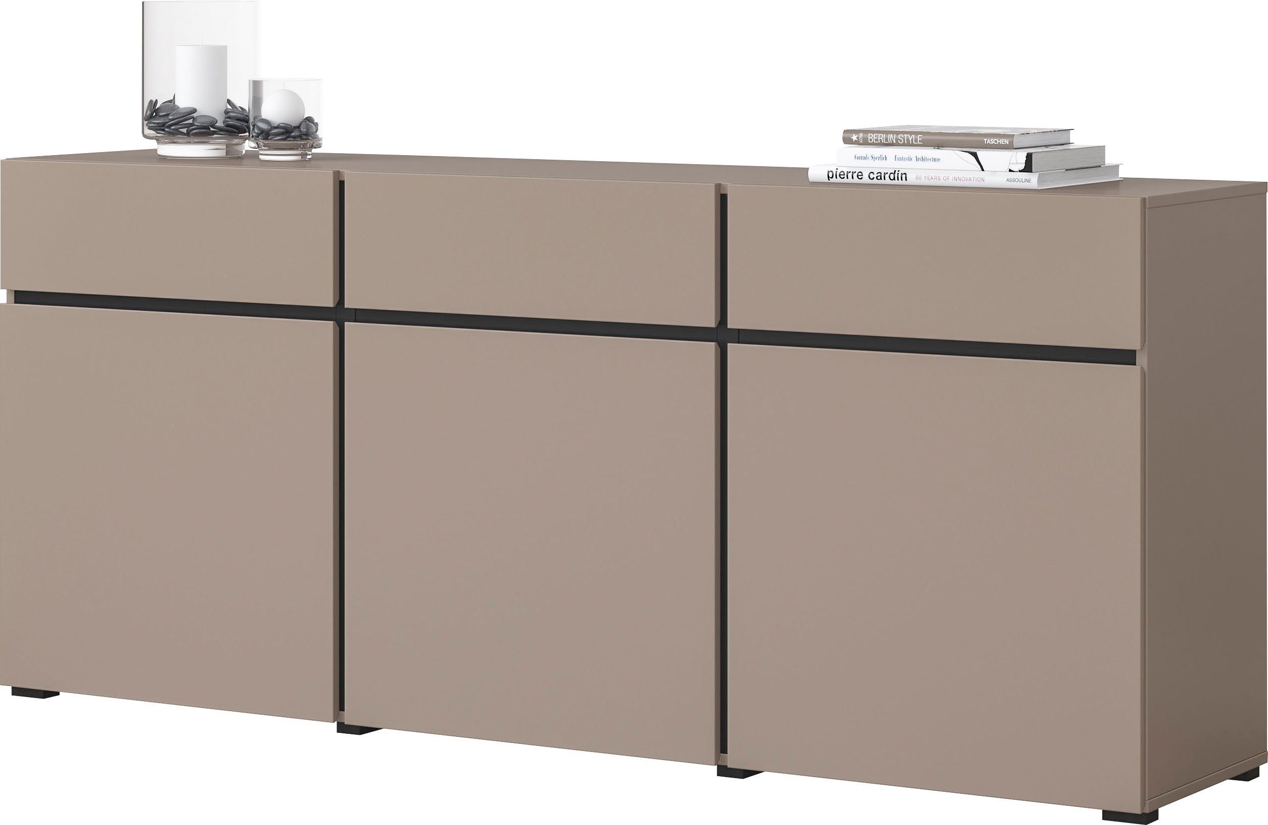 OTTO home Kommode Cross,Breite 180 cm, moderne grifflose Kommode,3 Türen/3 Schubkästen, Schubladenschrank mit viel Stauraum, Einlegeböden verstellbar. Reduzierter Preis € 249,99. Unverbindliche Preisempfehlung € 419,99