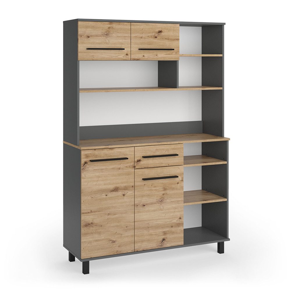 Vicco Küchenbuffet Pure, Artisan-Eiche/Anthrazit, 120.2 x 177 cm (1-St)