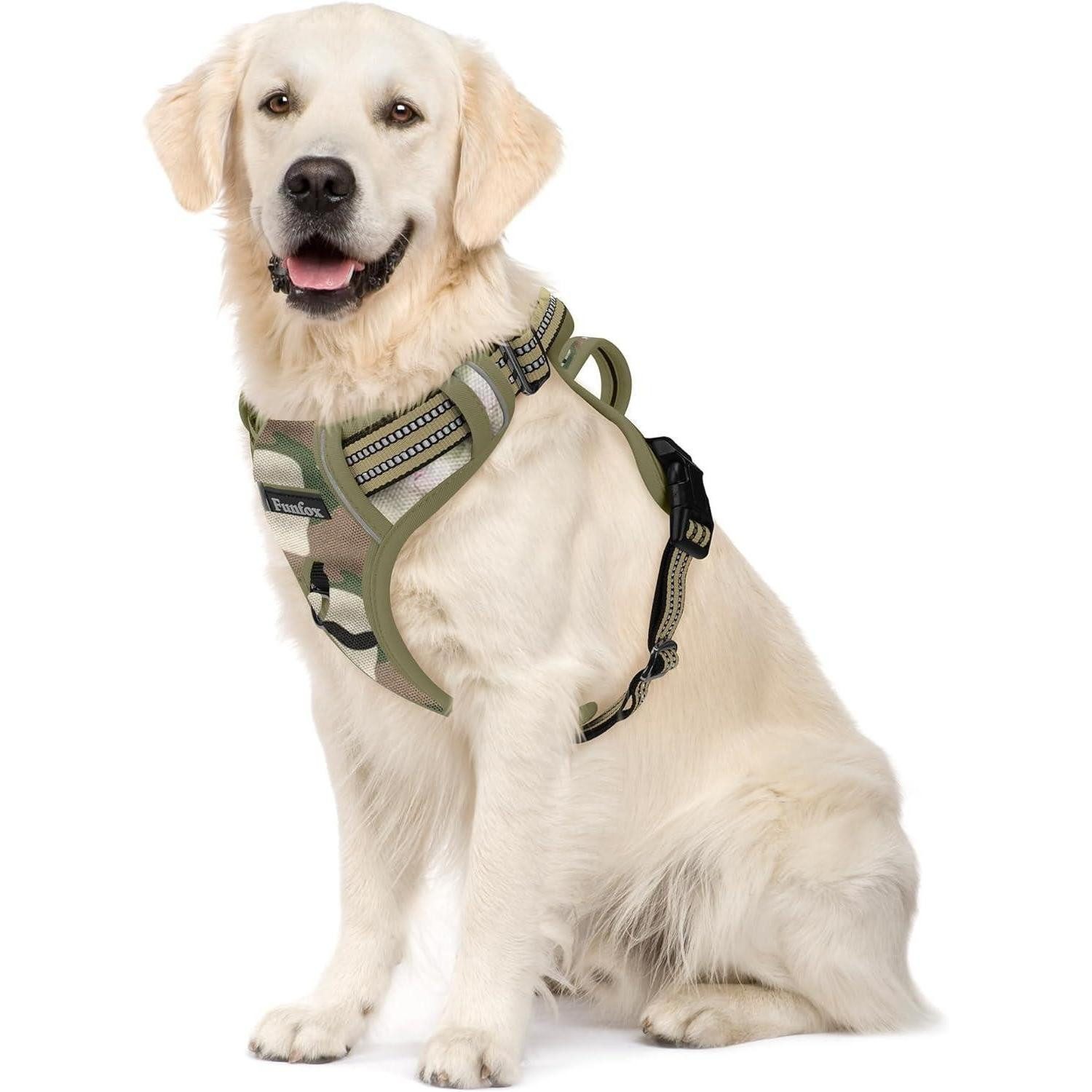 LuxusKollektion Hunde-Sicherheitsgeschirr Hundegeschirr NoPull Brustgeschirr Reflektoren L Kampfuniformgrün