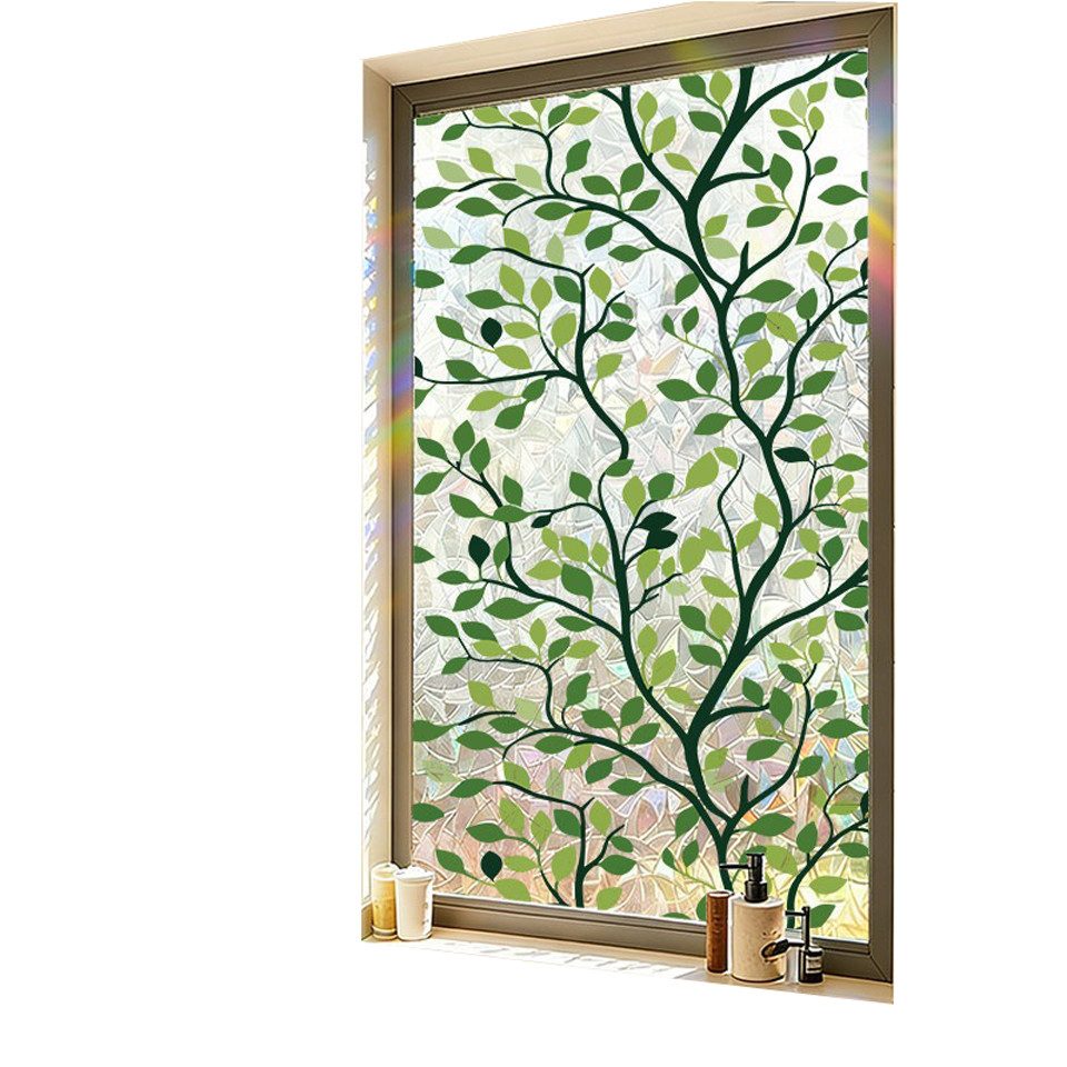 Agger Fensterfolie Grüne Blatt Fensterfolie, Fenster Privatsphäre Folie