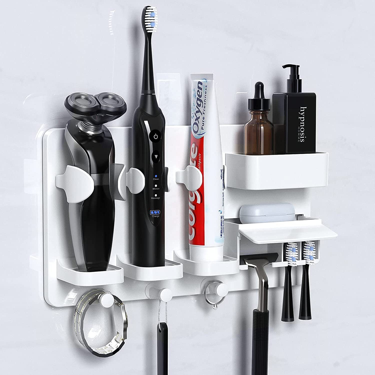 Elegear Zahnbürstenhalter 15x27cm Ohne Bohren, Elektrischer Zahnbürstenständer, (1-St), für Badezimmer Wandmontage Selbstklebend