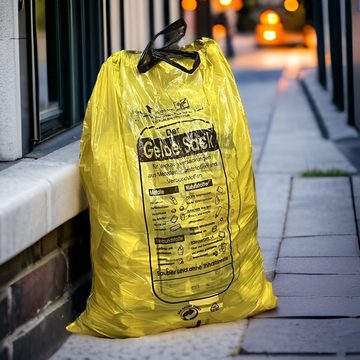 ROXUS Müllbeutel,gelbe Müllsäcke, Recycling Müllbeutel 90l, gelbe Tonne -10 Rollen-, für recyclbare Abfälle