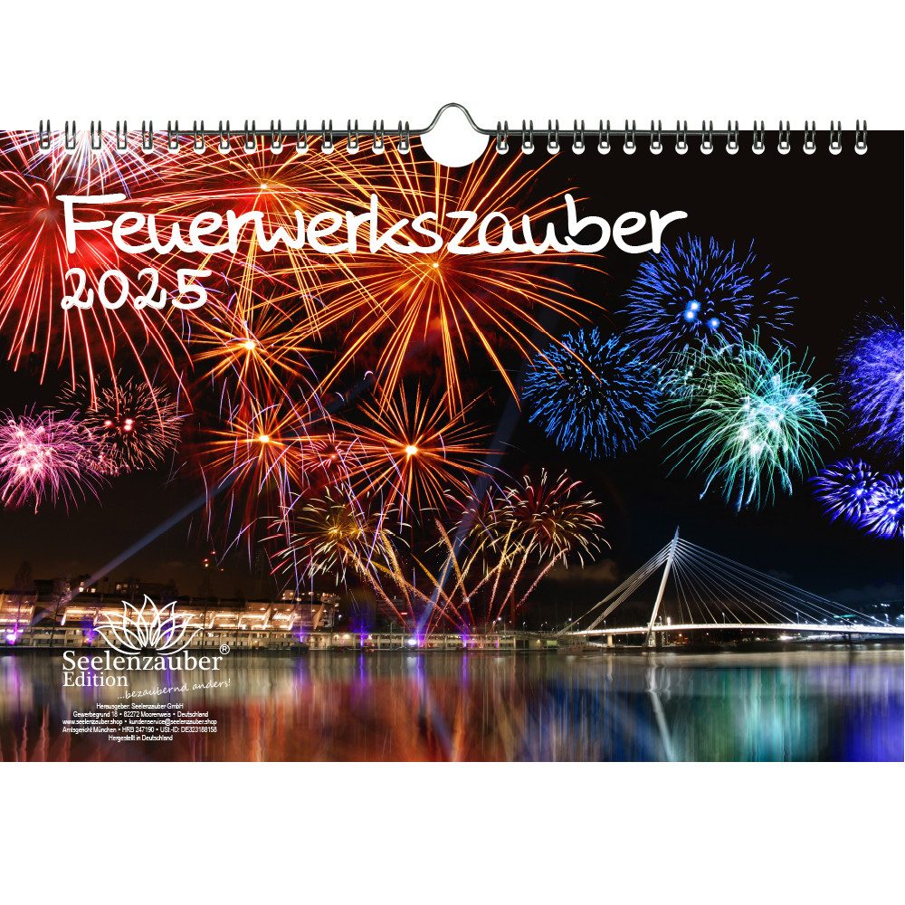 Seelenzauber Wandkalender Feuerwerkszauber DIN A4 Kalender für 2025 Feuerwerk