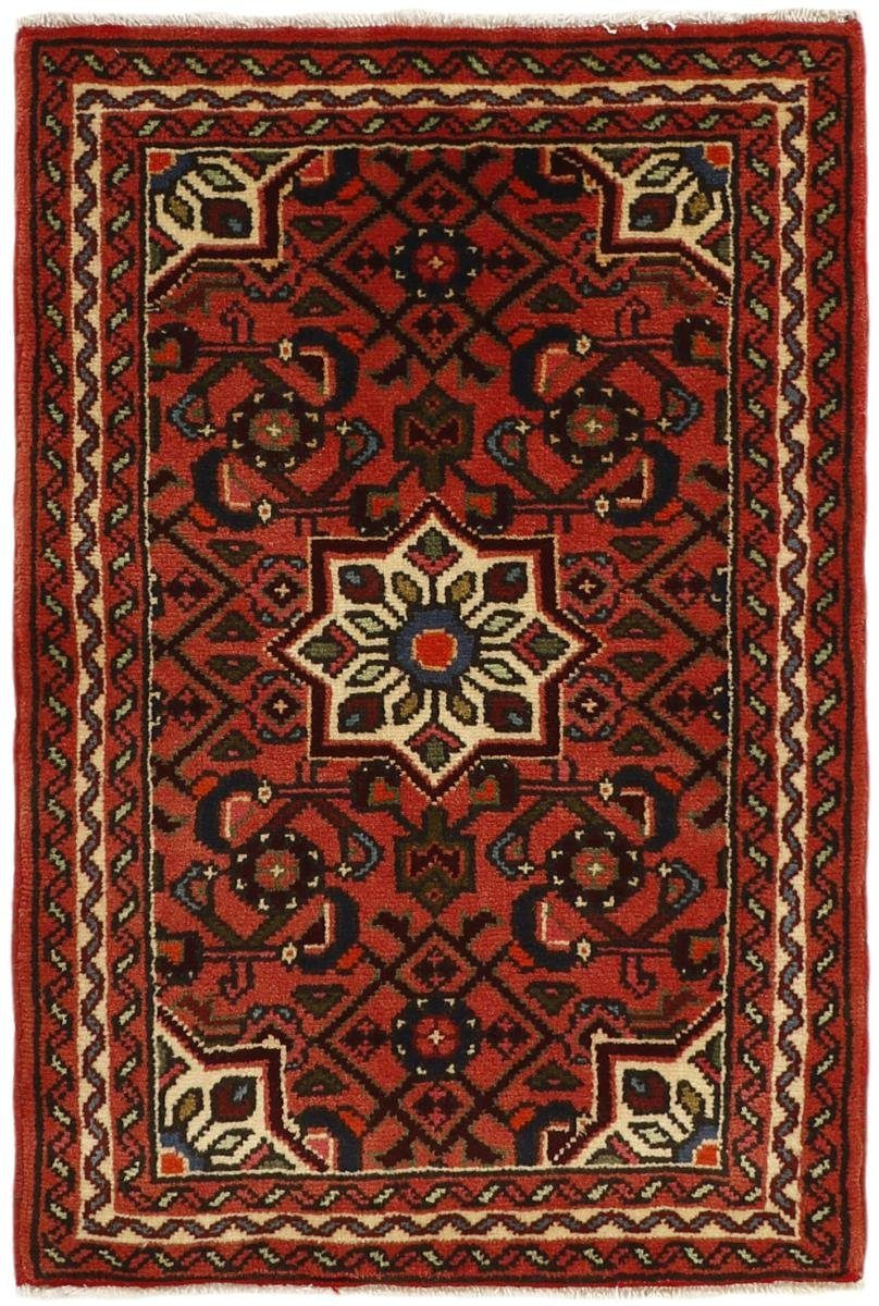 Orientteppich Hosseinabad 66x99 Handgeknüpfter Orientteppich / Perserteppich, Nain Trading, rechteckig, Höhe: 12 mm