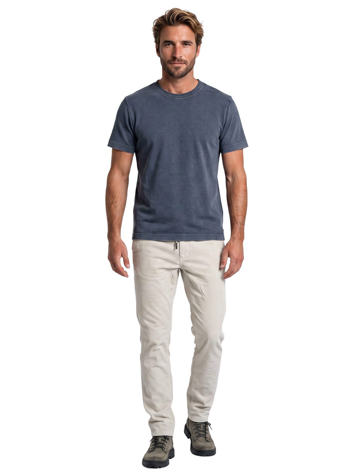 emilio adani T-Shirt Herren T-Shirt mit Farbeffekt, Indigoblau